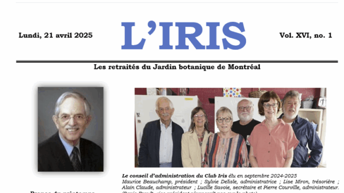 L'Iris Titre coupe Vol XVI no 1